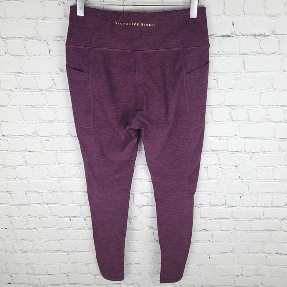VICTORIA'S SECRET | high waist heathered burgundy pockets full length leggings - Picture 3 of 7